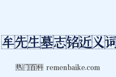 牟先生墓志铭近义词是什么意思的图片